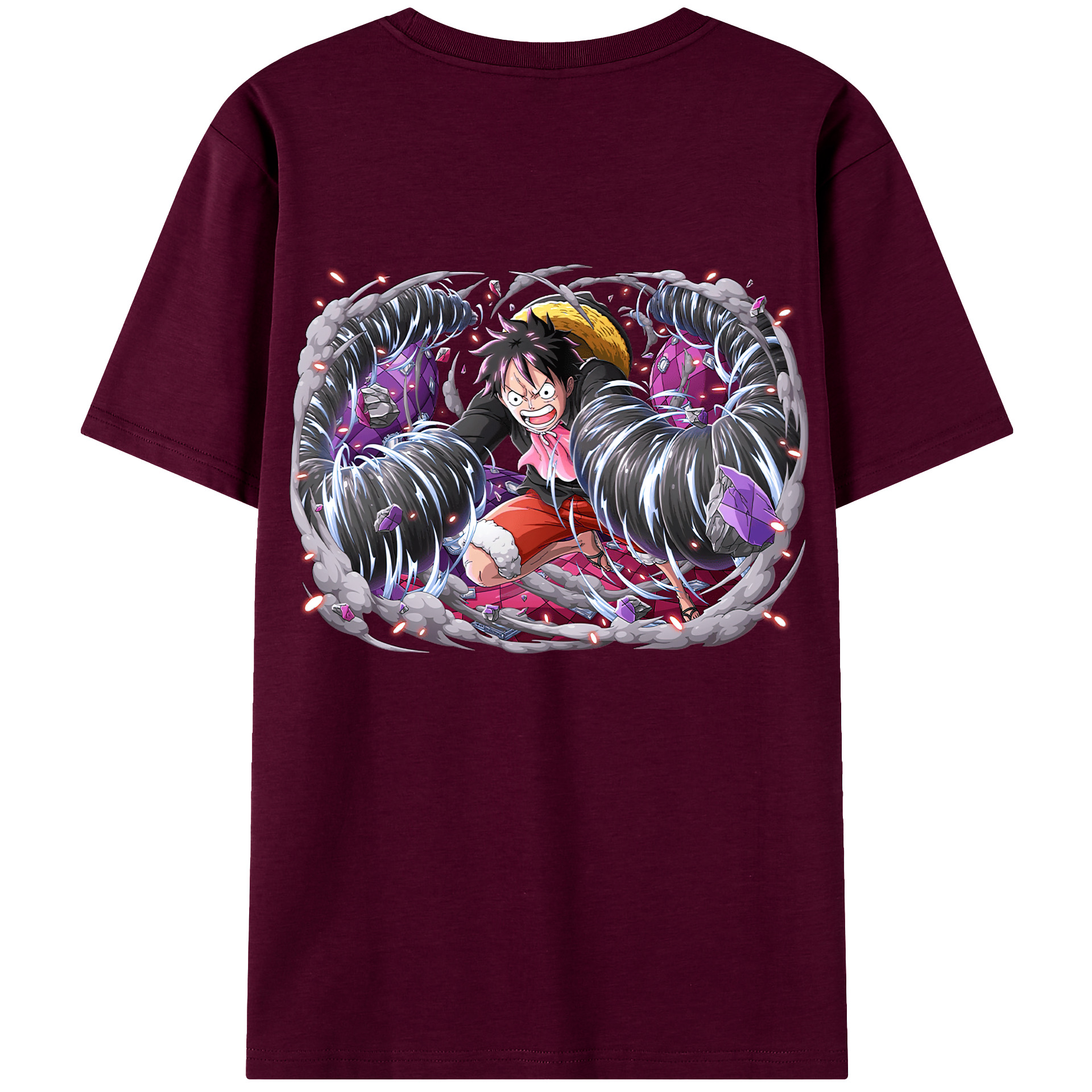 ワンピース モンキー・D・ルフィ ONE PIECE Monkey D. Luffy レディース半袖Tシャツ(バックプリント)